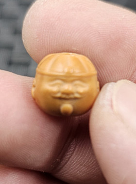 桃核人物圆珠散珠黄色木头珠