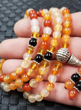 玛瑙手链紫色石英岩玉