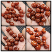 南红色玛瑙屁桃心形玉石散珠柿子红回纹珠灯笼鱼螺纹珠南瓜珠六子