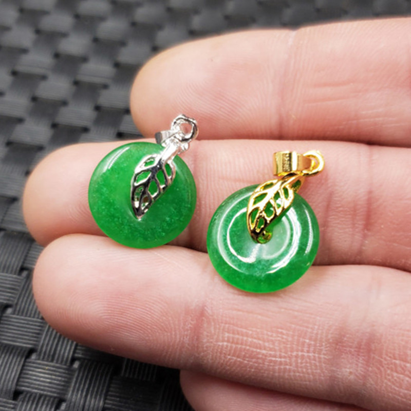 精美台湾耳环碧绿色天然玉石