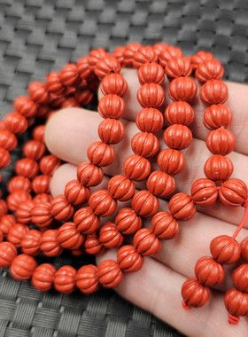 朱砂南瓜珠玉石手链红砂回纹珠