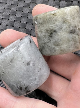 玉石扳指灰色岫玉扳指加宽大号玉扳指文玩复古扳指玉指环手饰