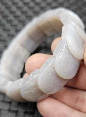 淡紫色玛瑙平安牌玉石手链