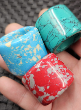 仿绿松石仿玉石扳指仿红松