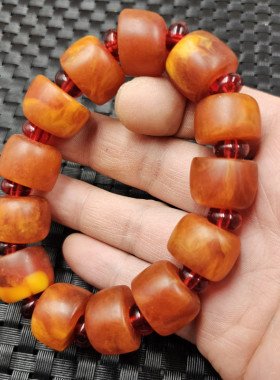 荧光浮盐水蜜蜡路路通手链