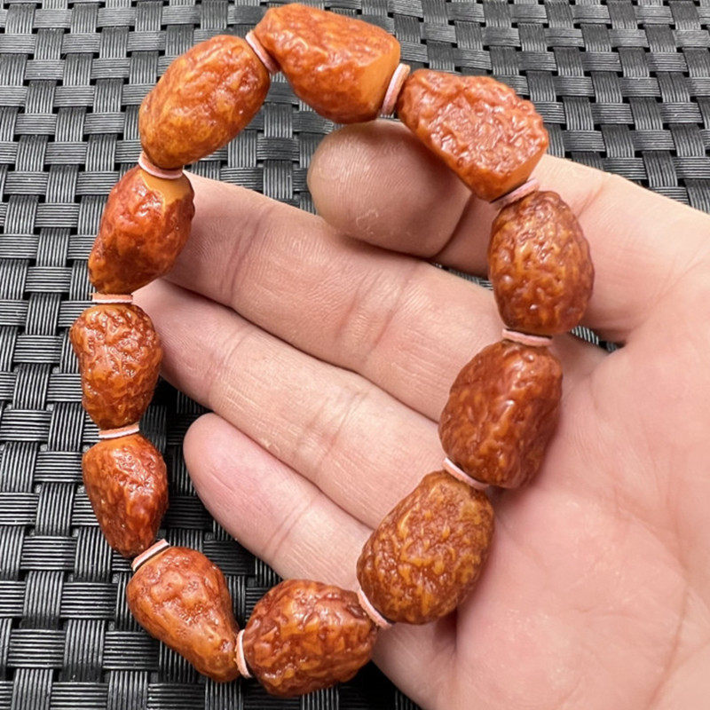 荧光浮盐水蜜蜡随型手链人造蜜蜡手链老蜜蜡文玩复古手链手串手饰