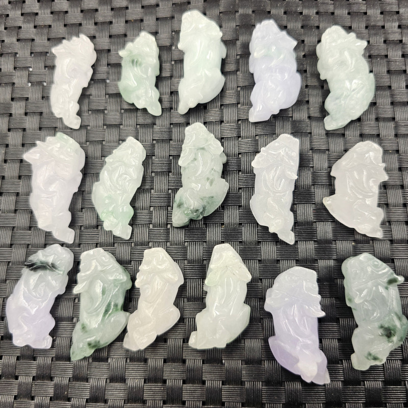 翠玉巴山料貔貅玉石挂件飘花玉貔貅吊坠男女同款项链坠玉坠