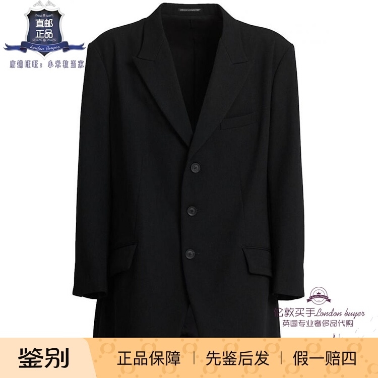 英国代购 男士新款 Yohji Yamamoto 单排扣羊毛西服夹克 正品直邮