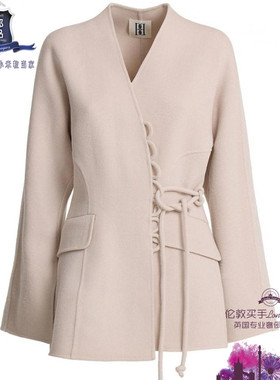 英国代购 女士新款 BY MALENE BIRGER 系带羊毛短外套 正品直邮