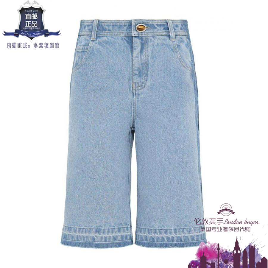 英国代购 女士新款 Christopher Esber 直筒棉牛仔短裤 正品直邮