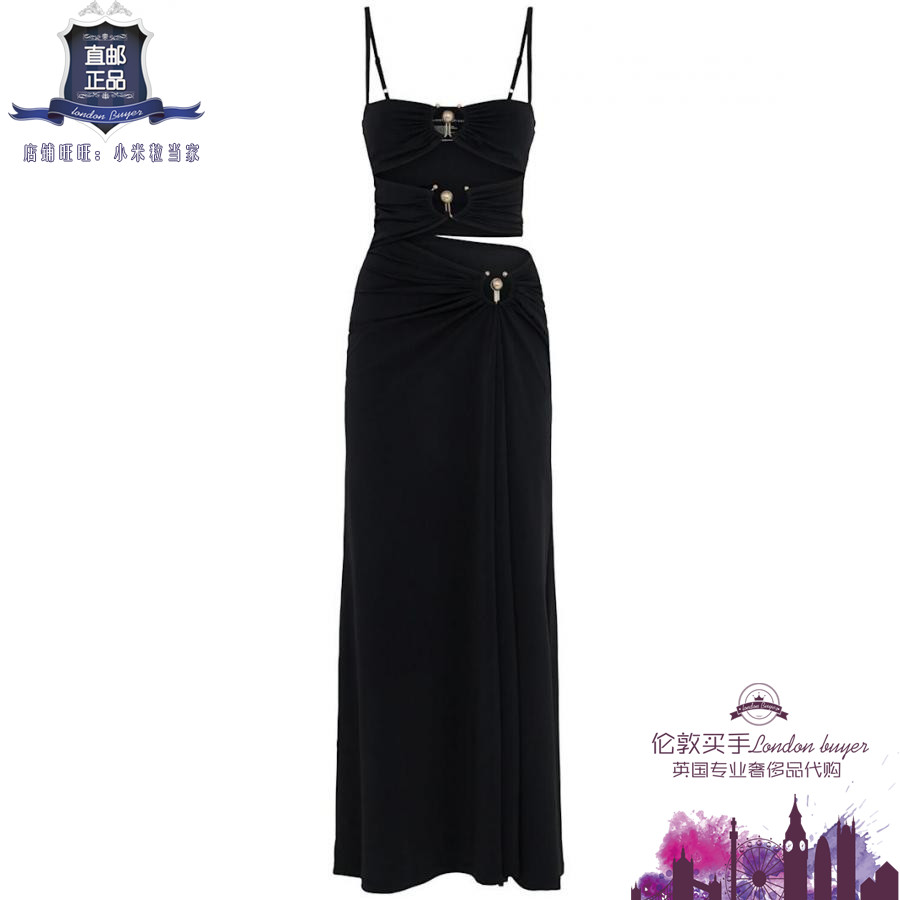 英国代购 女士新款 Christopher Esber 褶饰开叉连衣裙 正品直邮