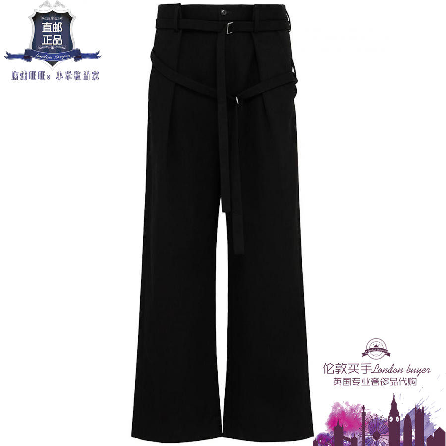 英国代购 男士新款 Ann Demeulemeester 双腰带棉休闲裤 正品直邮