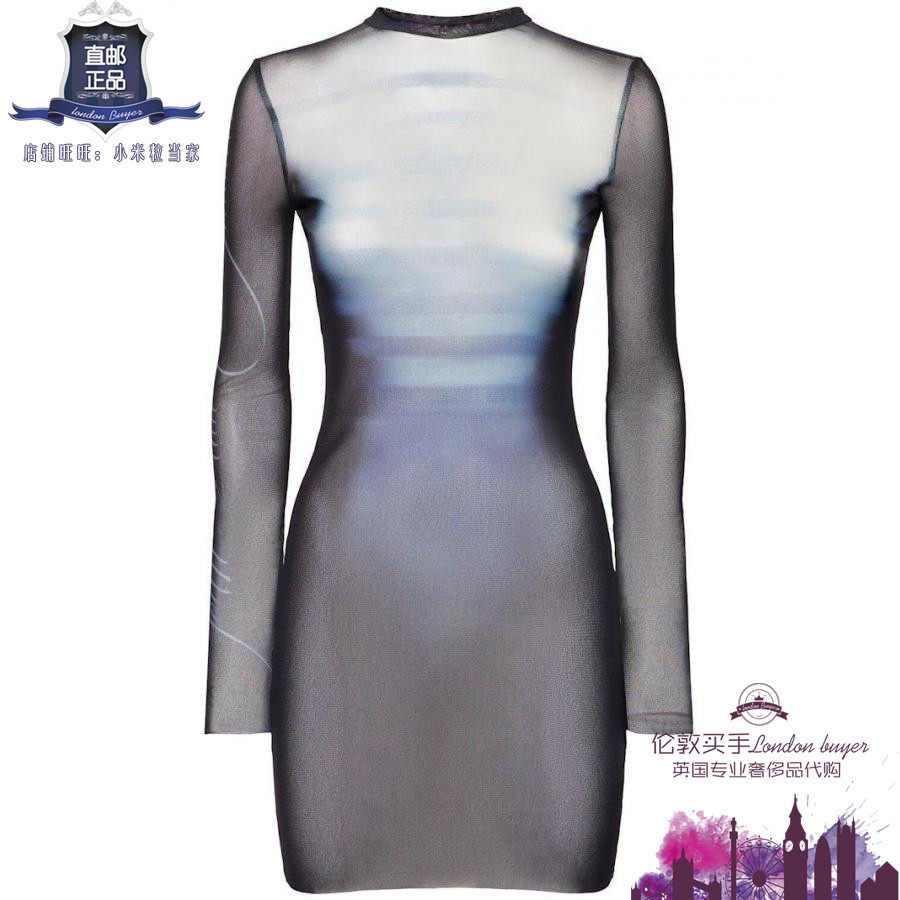 英国代购 女士新款 Jean Paul Gaultier 印花迷你连衣裙 正品直邮