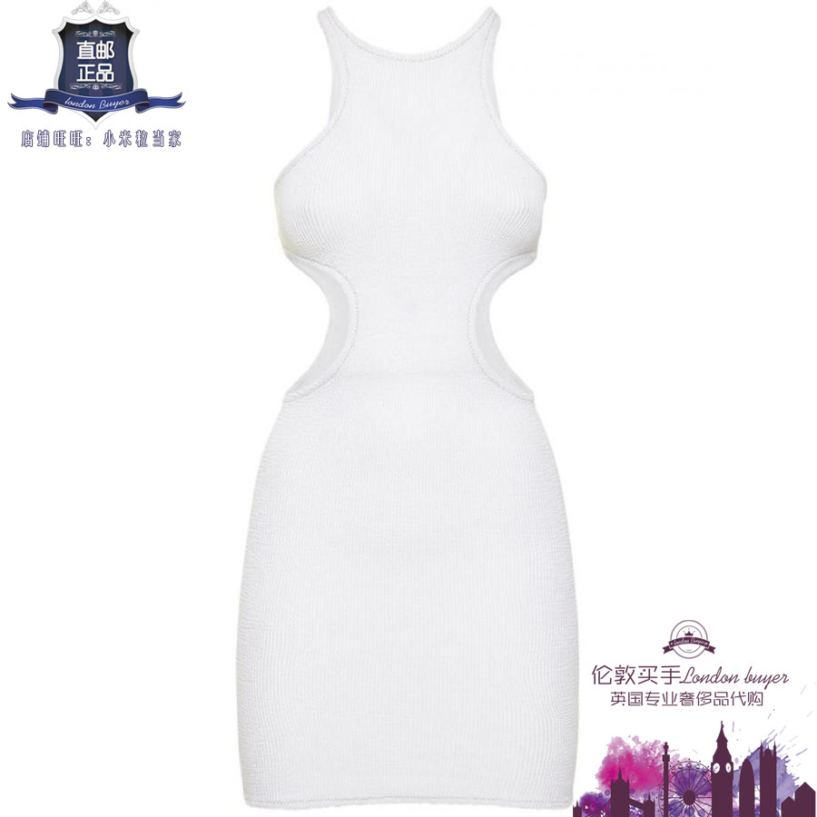 英国代购 女士新款 Reina Olga 镂空褶皱迷你连衣裙 正品直邮