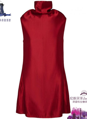 英国代购 女士新款 Khaite 无袖真丝混纺迷你连衣裙 正品直邮