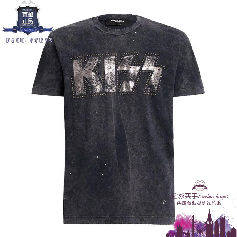 英国代购 男士新款 Dsquared2 刺绣棉运动T恤 正品直邮