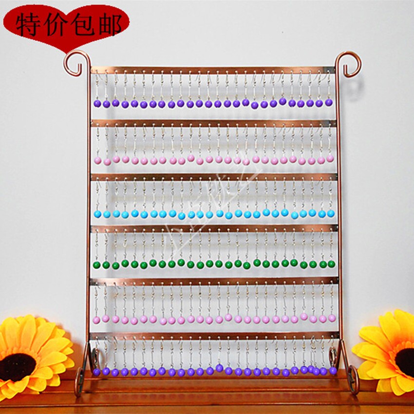 新铁艺桌面大号平面耳环耳夹耳钉时尚流行首饰饰品盒展示收纳架子
