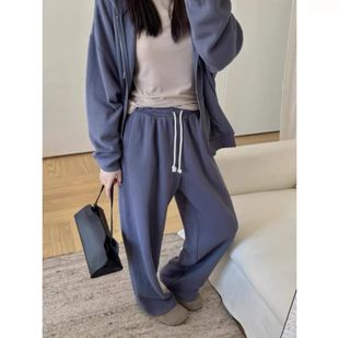 25冬 复古 做旧水洗磨毛抽绳直筒卫裤 休闲裤 醇 抓绒长裤 wei～美式