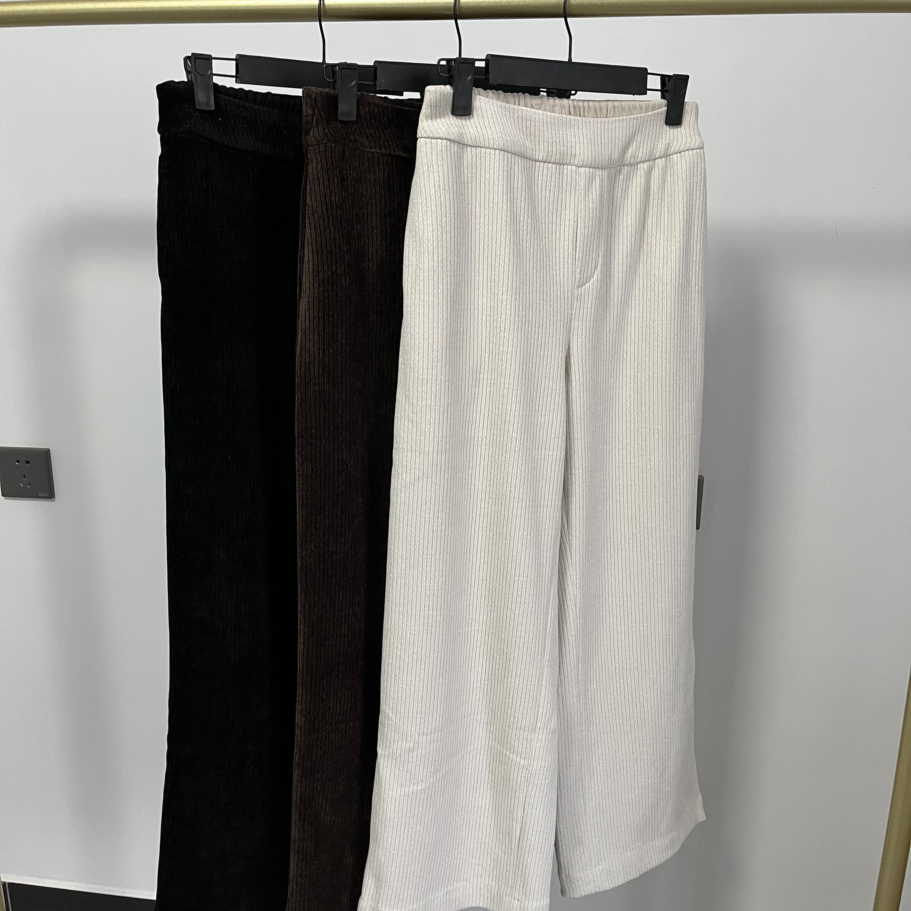 现货发 腿粗救星~E家的神裤！雪尼尔糯米裤 高腰显瘦秋冬直筒裤p3