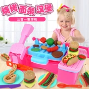 Sáng tạo máy nướng thịt hamburger đồ chơi plasticine vệ sinh màu bùn trẻ em làm bằng tay đất sét khuôn công cụ thiết lập - Đất sét màu / đất sét / polymer đất sét,