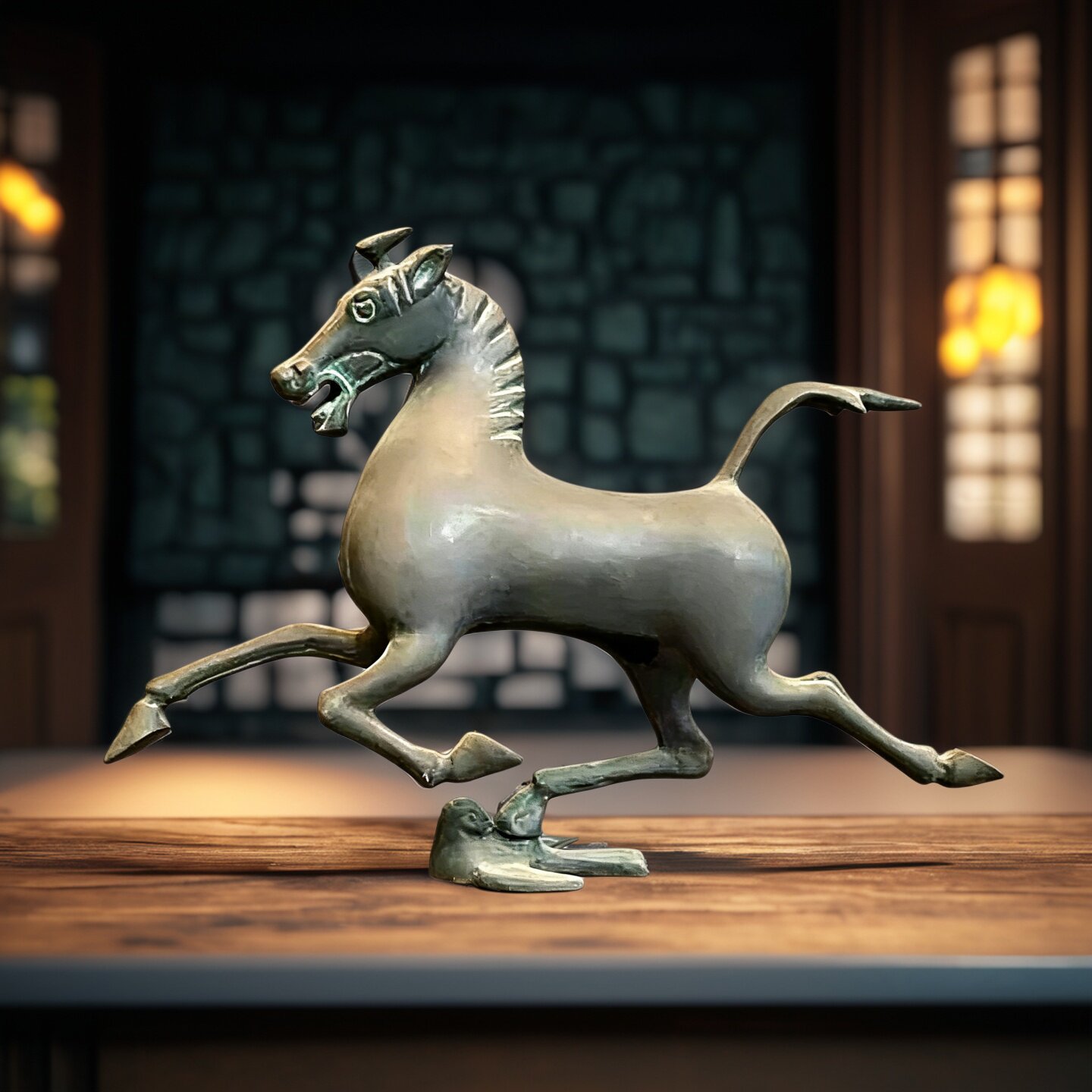 仿古青铜工艺马踏飞燕家居装饰品阁楼酒柜摆件影视道具旅游纪念品
