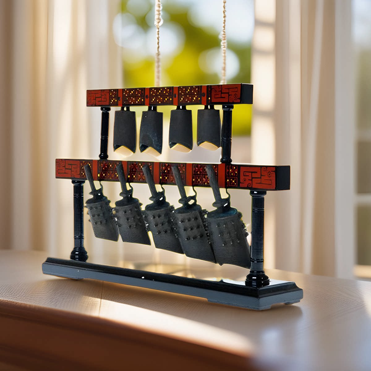 武汉曾侯乙编钟乐器可演奏编磬文玩中式复古文艺礼品青铜茶室摆件