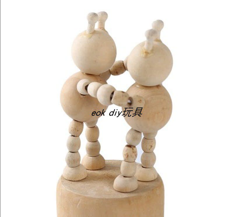 儿童DIY原木弹簧扭扭益智玩具