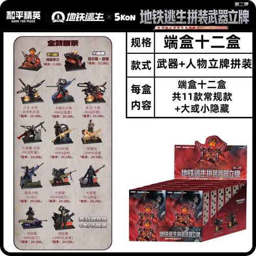 5Kon新品和平精英地铁逃生拼装武器模型立牌第二弹实物模型玩具