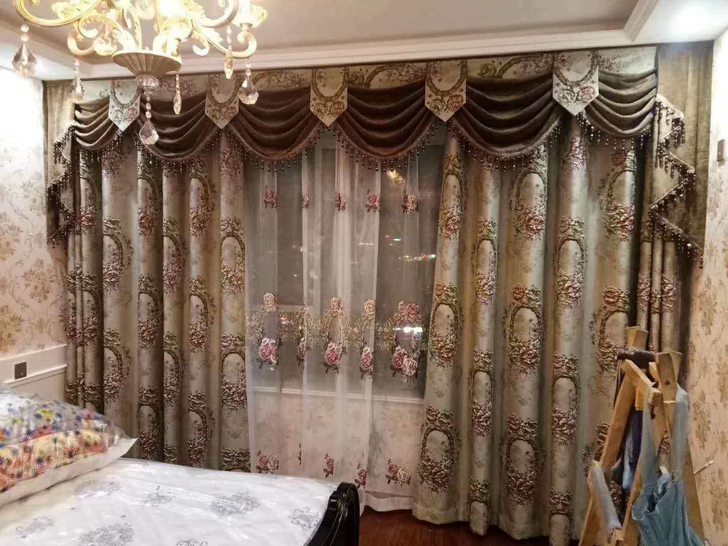 高档浮雕法式欧式美式3d4d立体奢华遮光提花豪华客厅卧室窗帘大气