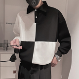 WY99-特P65-控982023秋季翻领新款拼色卫衣套头小伙风卫衣男，男装卫衣，电商A216