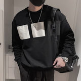WY85-特P55控782023秋季新款卫衣男贴布设计感社会小伙圆领卫衣，男装卫衣，电商A216
