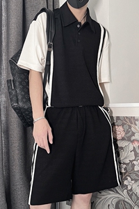 TZ51-P88 控138 运动套装男士夏季休闲短袖短裤两件套冰丝速干T恤图片