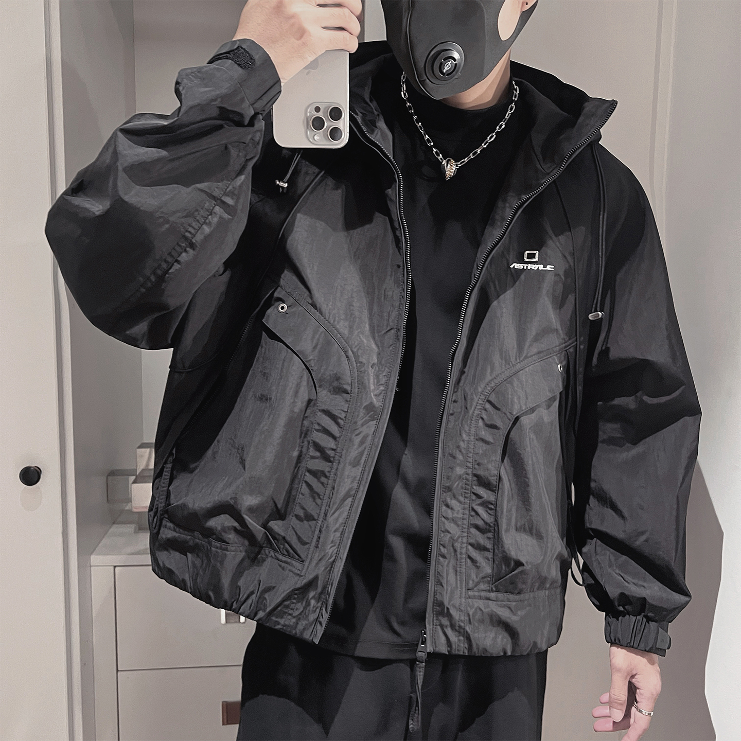 WT91-P148-控198-M-3XL-聚酯纤维高品重工连帽外套，女装短外套，电商A216