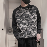 WY258-M-3XL-P68-控9835%棉65%涤纶拼接迷彩卫衣微阔版型，男装卫衣，电商A216