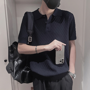 PL31-M-3XL P88控118 67.4%粘胶纤维32.6%聚酯纤维凸版纹针织POLO图片