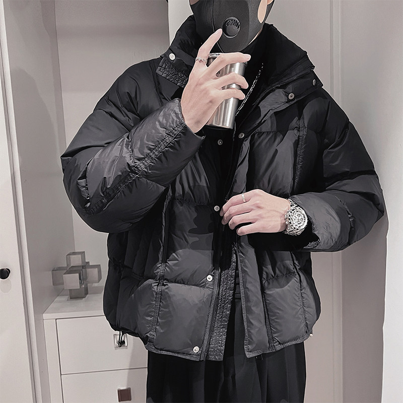 Y96-P298控378外聚酯纤维正方压格短款90绒羽绒服面包服版型,男装羽绒服,电商A216