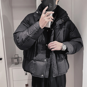Y96-P298控378 外聚酯纤维正方压格短款90绒羽绒服面包服版型图片