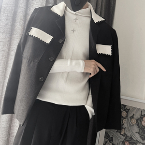 MX120-P88 控118 冬季男士贴身打底衫毛衣可翻高领针织衫帅气白主图片