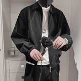 WT35-特P88控118涤纶新款薄款外套男翻领明线潮帅气夹克白，男装夹克，电商A216