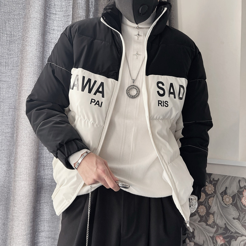 Y80-P128控1682023新棉袄设计感立领撞色男冬季痞帅加厚棉衣,男装棉衣,电商A216