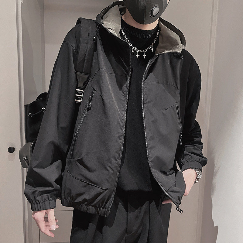 WT66-M-3XL-P118控158聚酯纤维连帽异色内衬双层夹克微阔版型图片