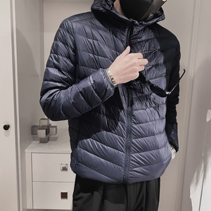 Y118-P128控178-M-3XL-聚酯纤维50绒50-100排骨格连帽羽绒服图片