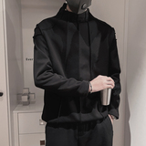 WY209-P68控98休闲外套男春设计感ins痞帅修身立领拉链长袖夹克，男装卫衣，电商A216