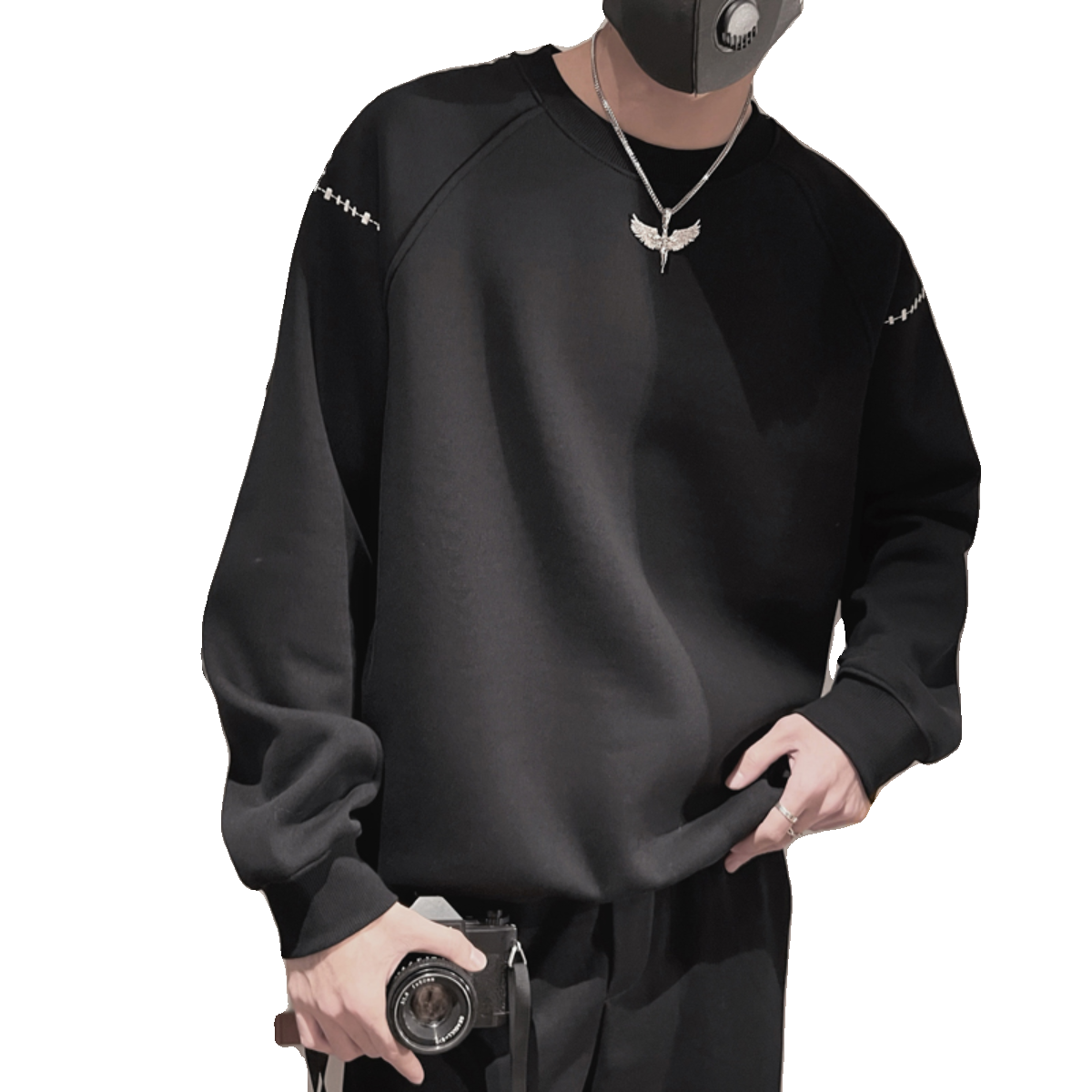 WY193-特P78控108重磅圆领卫衣男冬款加绒冬季加厚男士内搭衣服,男装卫衣,电商A216
