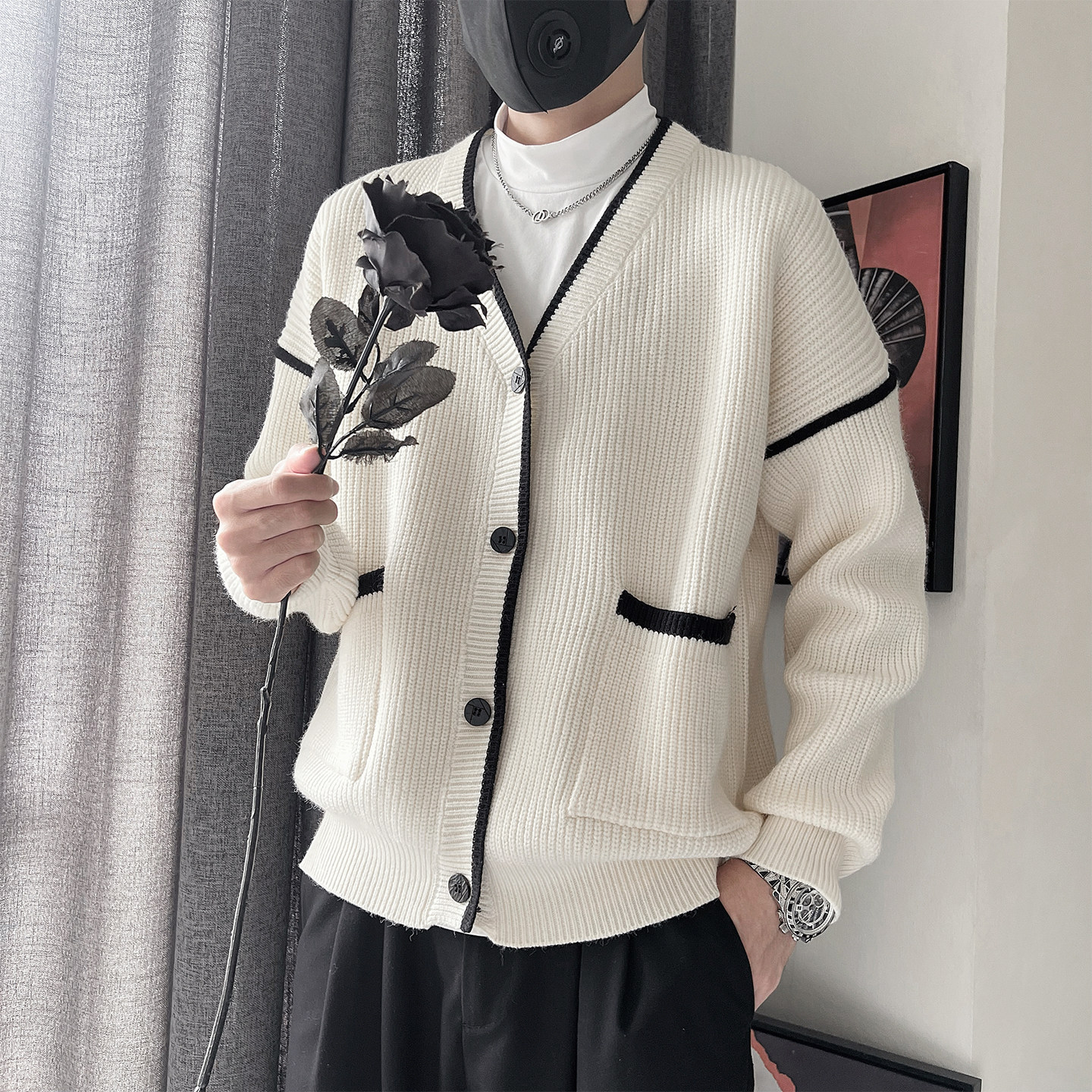 MX233-P78控108-M-3XL50%腈纶30.3%聚酯纤维19.7锦纶开衫毛衣外套,男装针织衫/毛衣,电商A216