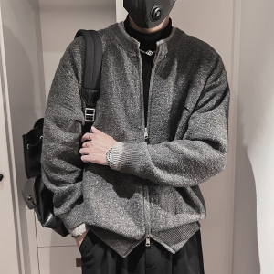 MX253-P88-控118-M-3XL15%腈纶15%锦纶70%涤纶花线双层领开衫毛衣图片