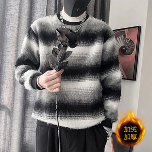 WY255R-特68控98-聚酯纤维 马海毛毛衣面料加绒卫衣 微阔版型图片