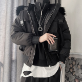 Y90-P135控175聚酯纤维连帽棉服男棉袄子外套面包服加厚棉衣，男装棉衣，电商A216