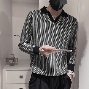 MX237-P68控98-M-3XL50%腈纶28%聚酯纤维22%锦纶老钱风格纹针织衫图片
