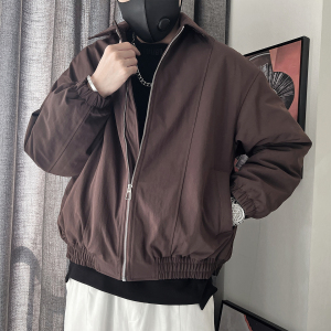 Y120-P138-控178-M-3XL-聚酯纤维 廓形小翻领棉衣图片